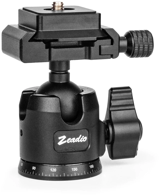 Main image of Zeadio All Metal Mini Ball Head, 360 Panoramic Tripod Head with Arca Swiss Quick Release Plate, 10kg/22lb Max Load Camera Mount Head for Tripods, Monopods, Sliders, Phone Holders & Action Cameras etc