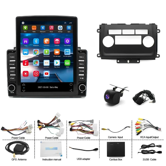 Alt view image 3 of 5 - 2G+64G Double Din Car Radio for Nissan Frontier/Xterra 2009-2014 with Wireless CarPlay and Android Auto, 9.7" Touchscreen Android 14 Car Stereo Head Unit with Bluetooth GPS WiFi FM SWC Backup C