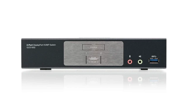 Alt view image 3 of 5 - IOGEAR 2-Port DisplayPort KVMP Switch - 4K 60Hz - 2-Port USB 3.1 Hub 5Gbps - Keyboard Mouse Input - 7.1 HD Audio - Front Panel Selector - TAA Compliant - Mac/Win - GCS1932