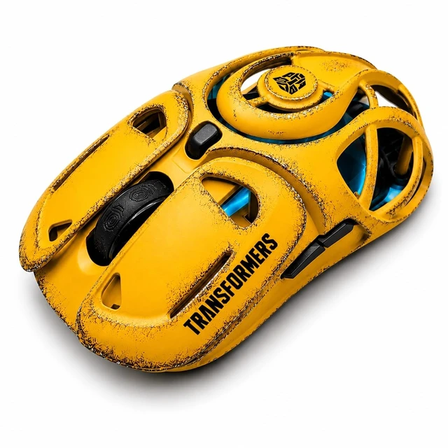 Alt view image 2 of 5 - Transformers TF-GM05 Wireless Gaming Mouse, 71g Ultra-Light Hollow Mecha Design, Tri-Mode Bluetooth/2.4G/Wired, 12800 DPI, Huano Switches, PAW3311 Sensor, RGB, USB-C Rechargeable (Bumblebee Yel