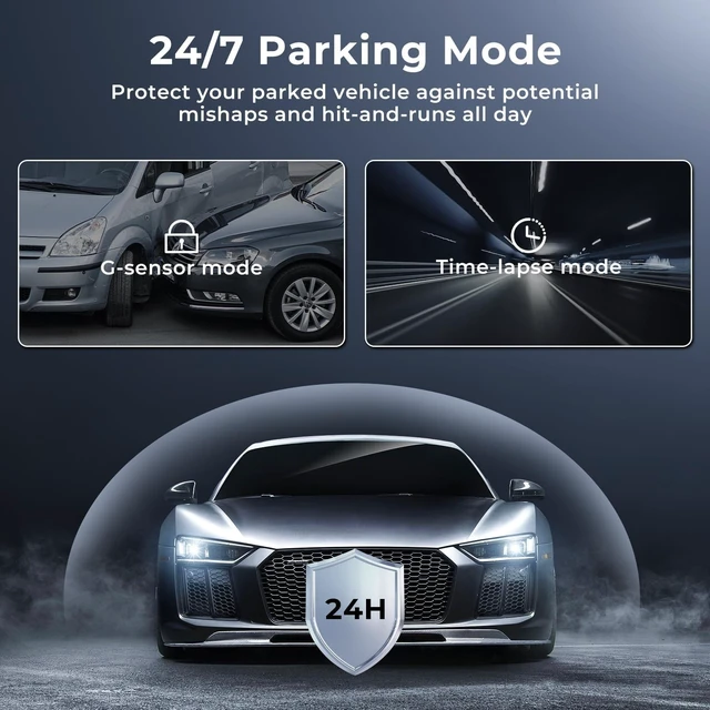 Alt view image 3 of 5 - Dash Cam Front and Rear, 4K+2.5K+1080P with 170 Fisheye Lens, Full HD Dash Camera for Cars, 5GHz WiFi, IR Night Vision, WDR, 64GB Card Included (3-Channel)