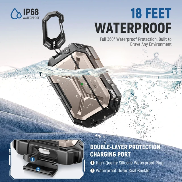 Alt view image 3 of 5 - MOBOSI for AirPods Pro 3 Case IP68 Waterproof, Champagne