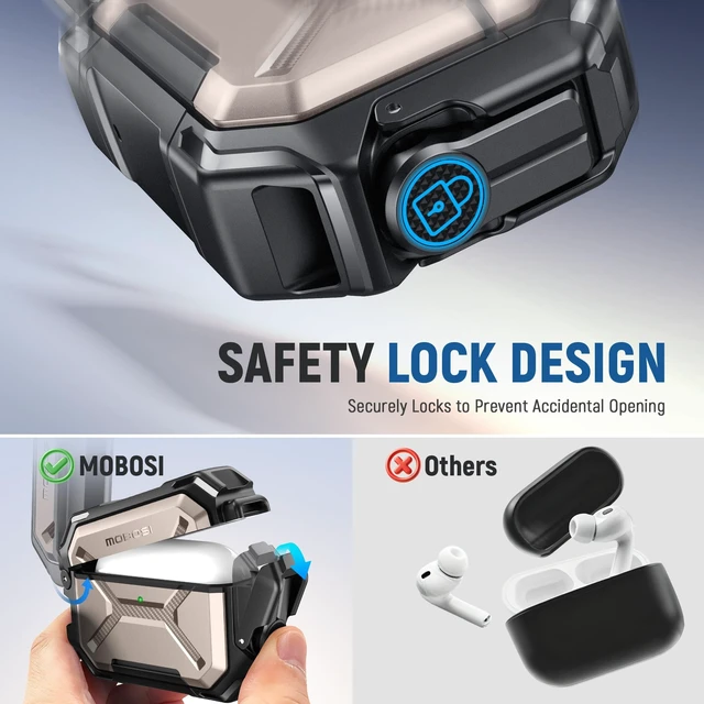 Alt view image 5 of 5 - MOBOSI for AirPods Pro 3 Case IP68 Waterproof, Champagne
