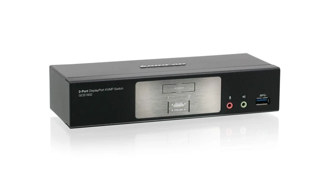Alt view image 2 of 5 - IOGEAR 2-Port DisplayPort KVMP Switch - 4K 60Hz - 2-Port USB 3.1 Hub 5Gbps - Keyboard Mouse Input - 7.1 HD Audio - Front Panel Selector - TAA Compliant - Mac/Win - GCS1932