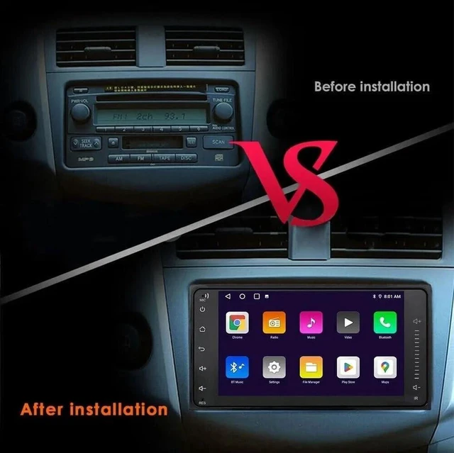 Alt view image 2 of 5 - 7 inch Touchscreen Car Stereo for Toyota Camry 2002-2006, Android 13 Double Din Car Radio with Carplay & Android Auto in-Dash Navigation BT Mirror Link WiFi Backup Camera + Micphone 4+64G