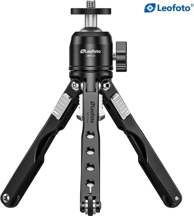 Alt view image 2 of 5 - Leofoto MT-03mini Mini Tabletop Tripod Kit with MBH-20 Ball Head, Lightweight Pocket Camera Tripod with Flexible Spider Legs for Smartphone Vlogging, Travel Photography & Video (Pure Black)