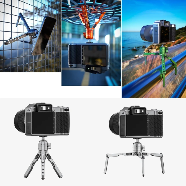 Alt view image 3 of 5 - Leofoto MT-03mini Mini Tabletop Tripod Kit with MBH-20 Ball Head, Lightweight Pocket Camera Tripod with Flexible Spider Legs for Smartphone Vlogging, Travel Photography & Video (Pure Black)