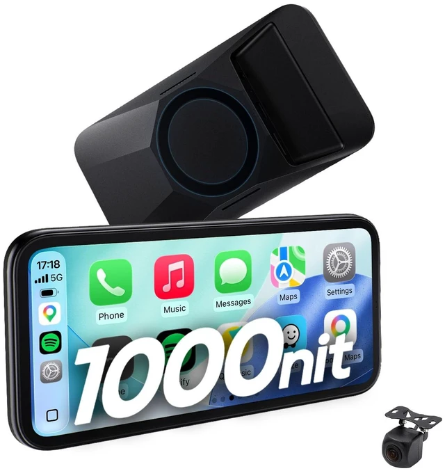 Main image of CarpodGo Mini 6.9" CarPlay Screen for Car,Equal-Bezel Rounded Display,1000-nit Brightness,Portable 60fps Wireless Apple Carplay,Display-Only BT Mode,Compatible with MagSafe Magnetic Mounts