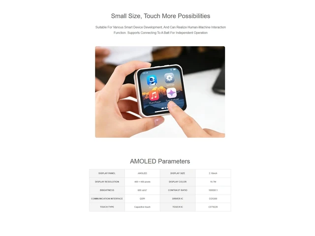 Alt view image 4 of 5 - ESP32-S3 2.16inch Touch AMOLED Display Dev Board,480 480 Pixels