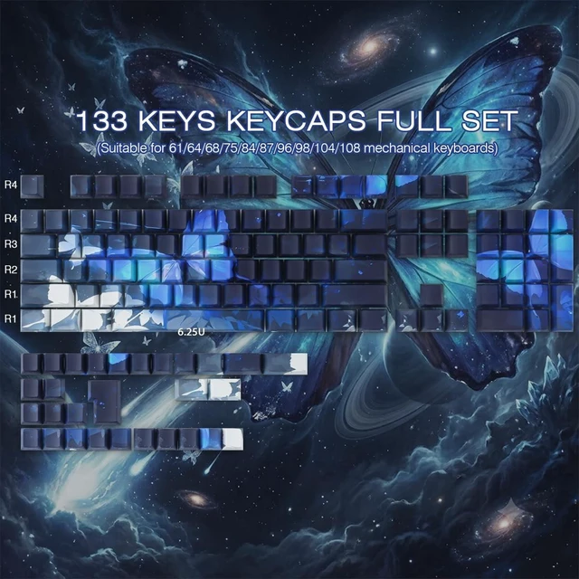 Alt view image 5 of 5 - JOMKIZ PBT Keycaps Cherry Profile with Side Printed Shine Through
