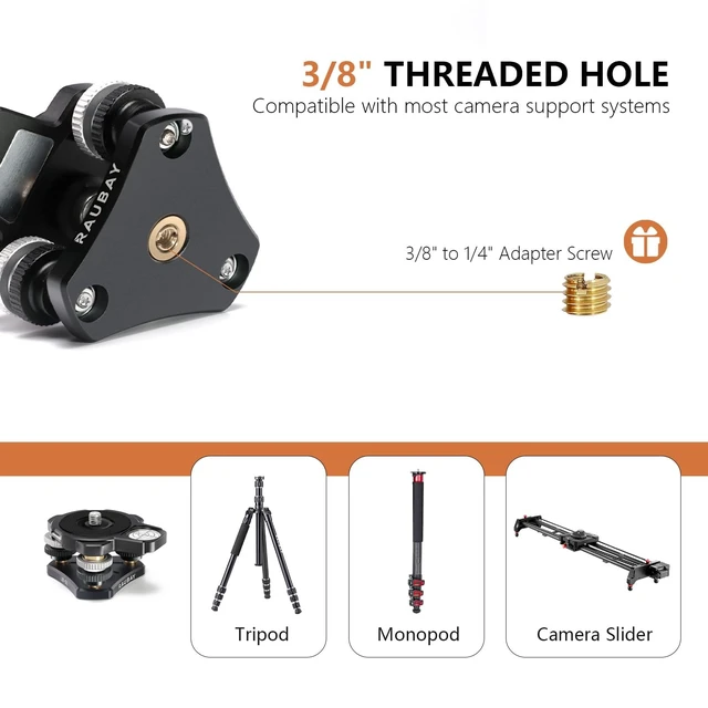 Alt view image 5 of 5 - RAUBAY Tripod Leveling Base for Seestar S50, 6 Adjust, 1/4", LB-01