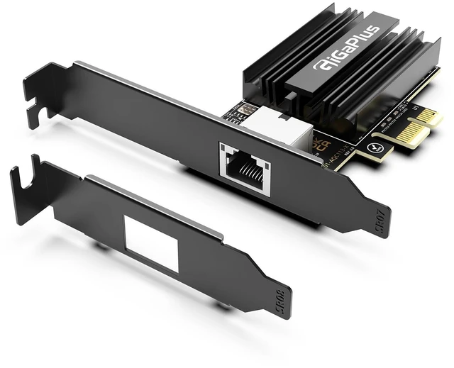 Main image of 10Gbe PCI-e4.0 X1 Network Card, Marvell AQC113 Controller, 10G Base-T RJ45 Port NIC, GiGaPlus 100/1000/2500/10000Mbps Ethernet Card, 10Gb Ethernet Adapter Support Windows10/11/Windows Server/Linux