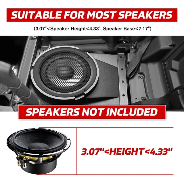 Alt view image 4 of 5 - XUTVOTOR 10" Under Seat Speaker Pods for 2024-2026 Can-Am Maverick R MAX X