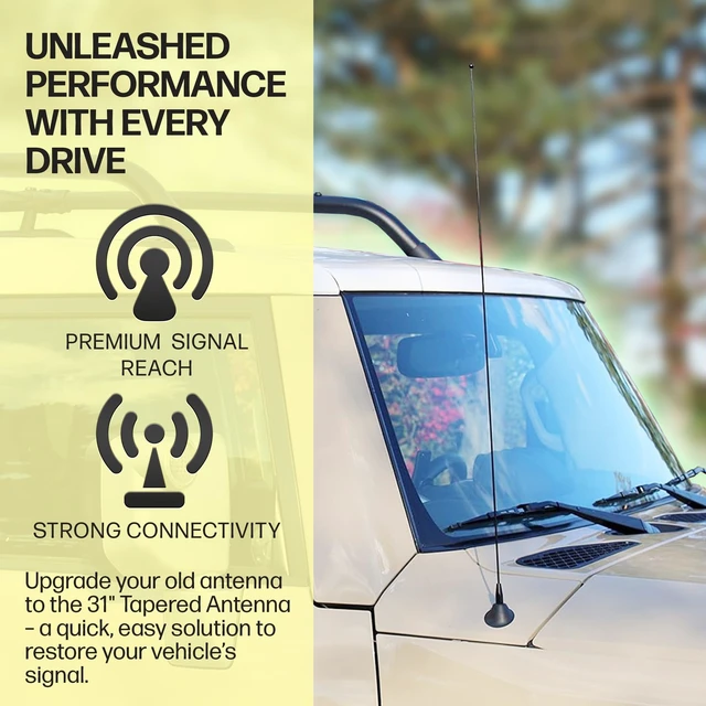 Alt view image 3 of 5 - 31 Inch Black Antenna fits Ford F-150, F-250, F-350, F-450, F-550, F-600, F-650 ^^ Dodge Ram 1500, 2500, 3500 - USA Stainless Steel Threading
