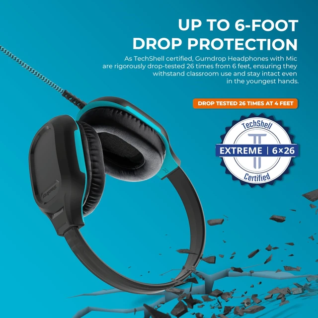 Alt view image 3 of 5 - Gumdrop DropTech On-Ear Wired Headphones No Mic 3.5mm (40, Count, 1)