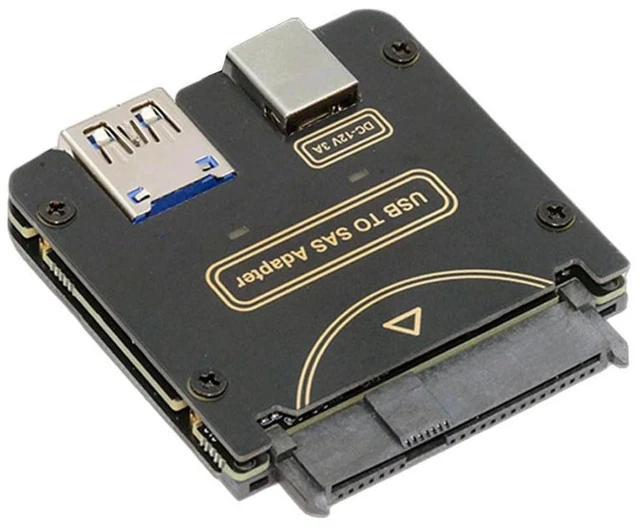 Main image of JSER USB 3.0 5Gbps Host to SFF-8482 SAS 29Pin Hard Disk Drive Raid Adapter with Chipset and Power Port Compatible withLaptop (Not Include 12V/3A Power Supply)