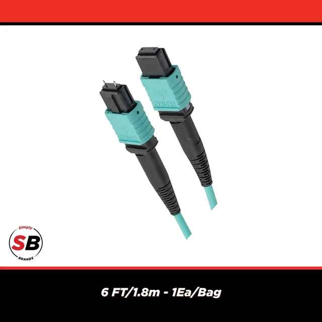 Alt view image 3 of 5 - Simply45 SCP Male to Female EasyFiber Patch Cable, 6ft/1.8m, Aqua