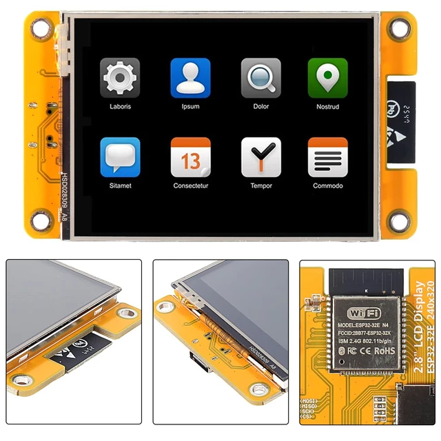 Alt view image 4 of 5 - XIITIA 2pcs 2.8'' ESP32 Display Resistive Touch Screen with WiFi+BT, ILI9341 Driver 240x320 TFT LCD Screen Module for Arduino