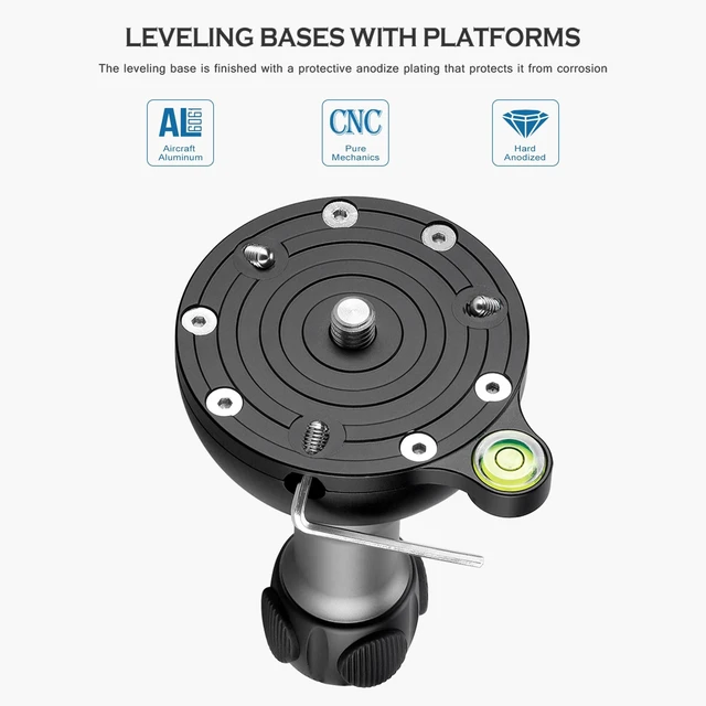 Alt view image 3 of 4 - LEOFOTO YB-75MP 75mm Leveling Half Ball Adapter for Bowl Tripod Medium Handle
