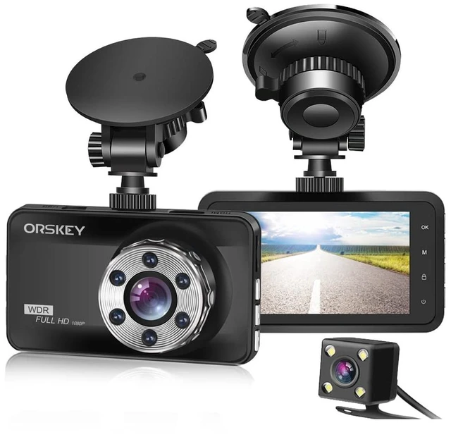 Main image of ORSKEY Dash Cam Front and Rear 1080P Full HD Dual Dash Camera in Car Camera Dashboard Camera Dashcam for Cars 170 Wide Angle with 3.0" LCD Display Night Vision and G-Sensor