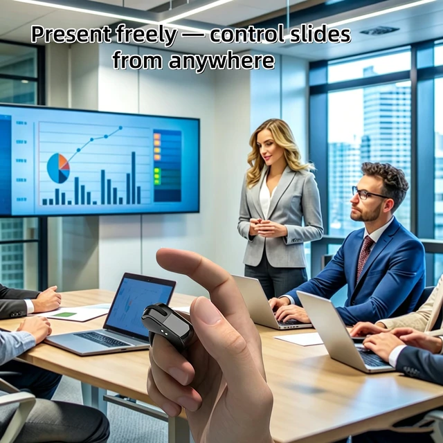 Alt view image 3 of 5 - Bluetooth & 2.4GHz Wireless Dual Mode Mini Finger Ring Mouse with Touchpad Rechargeable Portable Wearable Remote Control for TikTok, Kindle,PPT,Camera,with Charging Case,for PC,Laptop,Tablet,P