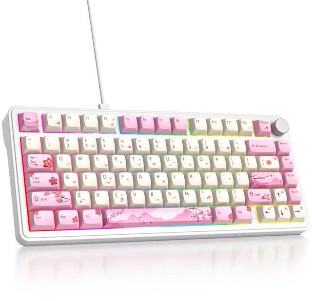 Main image of surmen 75% Pink Wireless Mechanical Keyboard Tri-Mode for PC/Laptop (Ying)