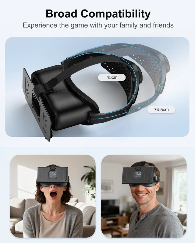 Alt view image 5 of 5 - Upgraded VR Headset Compatible with Nintendo Switch 2 (2025), Switch 2 Virtual Reality VR Glasses with Adjustable HD Lenses and Comfortable Head Strap, Virtual Boy 3D Goggles for Switch 2 Accessories