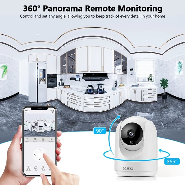 Alt view image 3 of 5 - 2.7K Indoor Security Camera Baby Monitor Pet Monitor, PTZ Nanny Cam 4Pcs