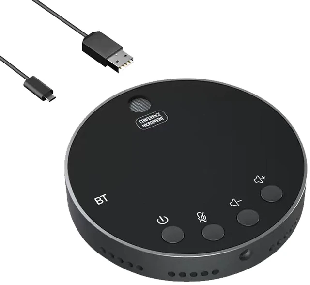 Main image of lorvannis Bluetooth Conference Speaker and Microphone, Bluetooth Speakerphone for Small Meeting RoomWireless Conference Speaker 360Voice Pick up with Noise Cancellation Mics for Computer/Laptop