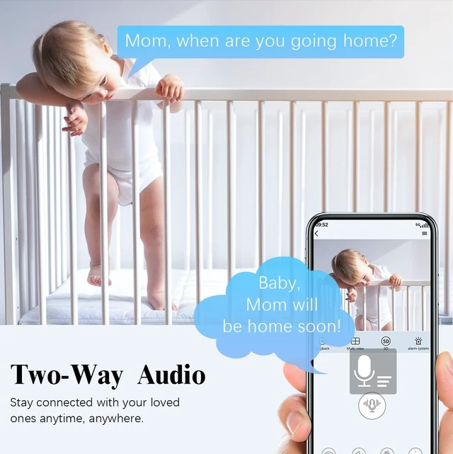Alt view image 2 of 5 - 2.7K Indoor Security Camera Baby Monitor Pet Monitor, PTZ Nanny Cam 4Pcs