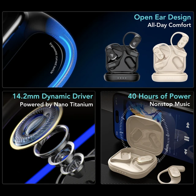 Alt view image 3 of 5 - Alpsnd Joy Open-Ear Headphones, Wireless Bluetooth 5.4 Earhook Earbuds