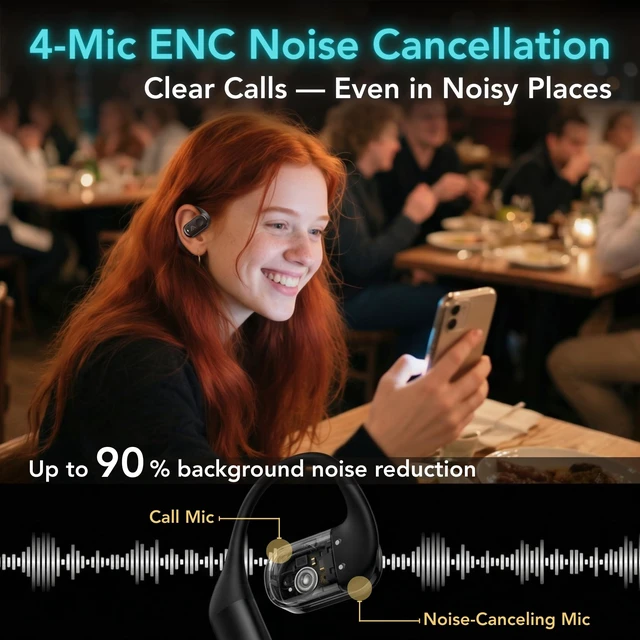 Alt view image 5 of 5 - Alpsnd Joy Open-Ear Headphones, Wireless Bluetooth 5.4 Earhook Earbuds