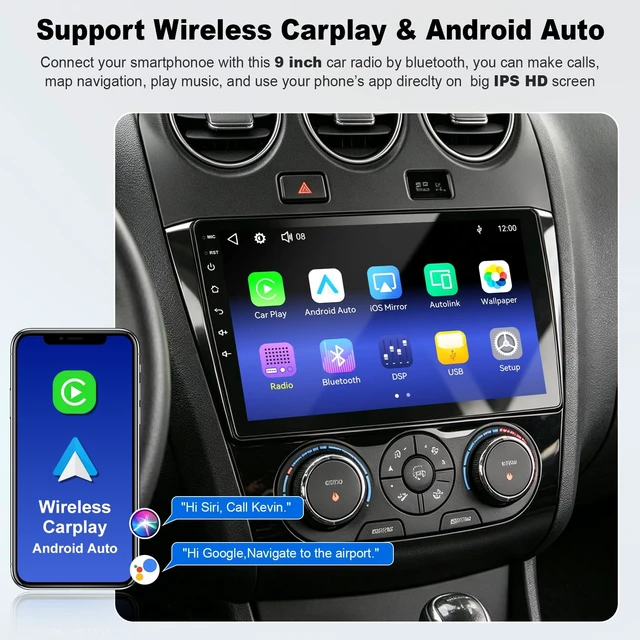 Alt view image 3 of 5 - Linux Car Radio for Nissan Altima 2008-2012 with Carplay Android Auto