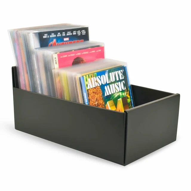 Alt view image 2 of 5 - Tarifold DVD and CD Storage Box, Holds 80 Sleeves, Durable Cardboard, Black