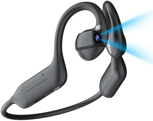Main image of MONODEAL E12 Smart Bone Conduction Headphones with Camera,8MPBlack-1