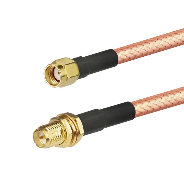 Alt view image 2 of 5 - Bingfu 9.84 ft RP-SMA Female Bulkhead to RP-SMA Male RG400 Coaxial Cable for WiFi Router Security IP Camera Wireless Mini PCI Express PCIE Network Card Adapter