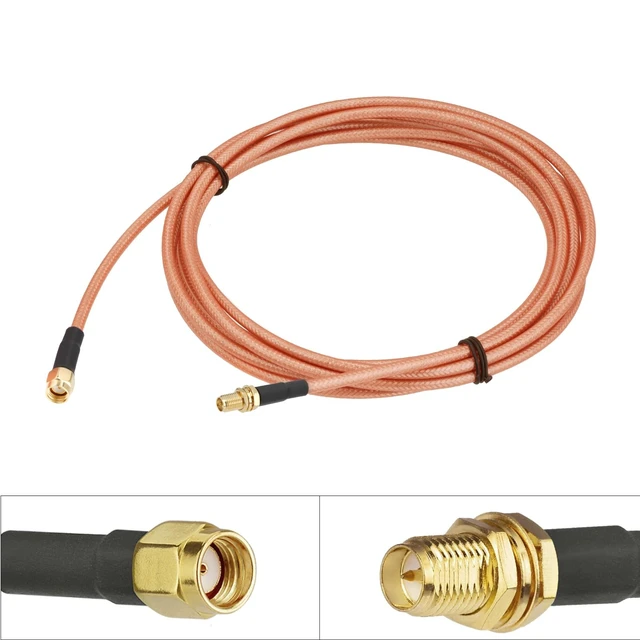 Alt view image 3 of 5 - Bingfu 9.84 ft RP-SMA Female Bulkhead to RP-SMA Male RG400 Coaxial Cable for WiFi Router Security IP Camera Wireless Mini PCI Express PCIE Network Card Adapter