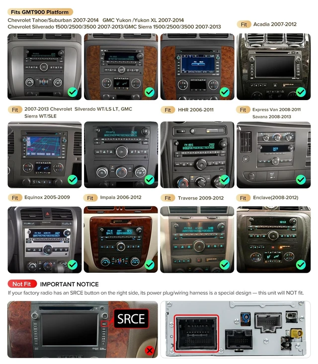 Alt view image 2 of 5 - Car Radio for Chevy Silverado GMC Sierra Tahoe 07-14, CarPlay Android Auto