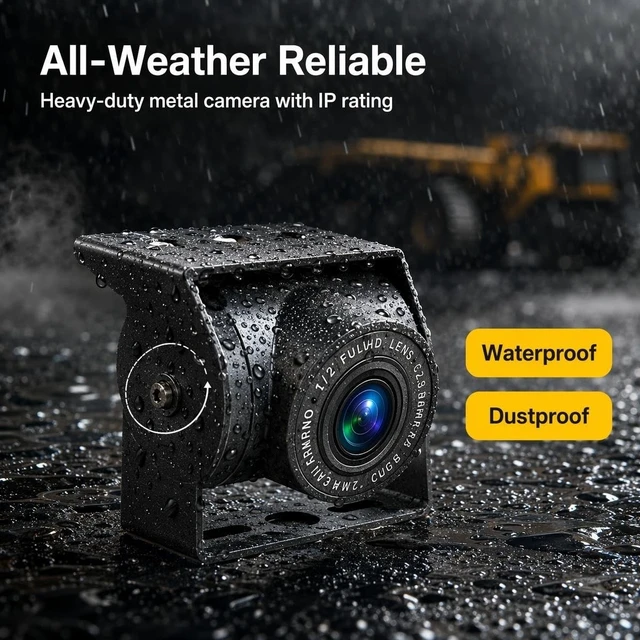 Alt view image 4 of 5 - 7-Inch 1 Split Touchable 128GB Large Audio Screen 1080P Backup Camera Monitor & Built-in DVR Video Recorder for RV Truck Trailer Rear Side Front Reversing View Wired System Image Waterproof