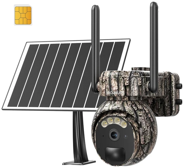 Main image of SACUMURT No WiFi Outdoor Security Camera Solar Powered, for Wild/Outdoor