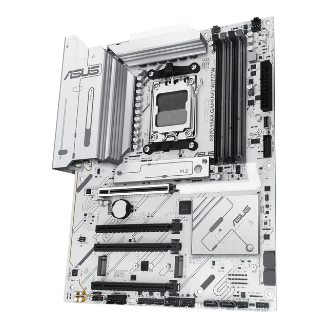 Alt view image 5 of 5 - ASUS X870 MAX GAMING WIFI7 W AMD AM5 ATX Motherboard, 8-layer White PCB, 12+2+1 80A DrMOS, DDR5, PCIe 5.0 x16 Q-Release, 3x M.2, Wi-Fi 7 Q-Antenna, USB4 Type-C, 2.5Gb LAN, BIOS FlashBack, Aura Sy