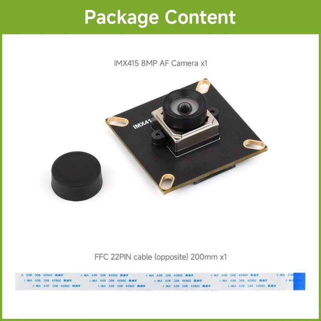 Alt view image 2 of 5 - Waveshare IMX415 8MP MIPI Camera Module, Autofocus, 95.5 D-FOV, Distortion-Free, Compatible with Raspberry Pi 5 / 4B / 3 / Zero
