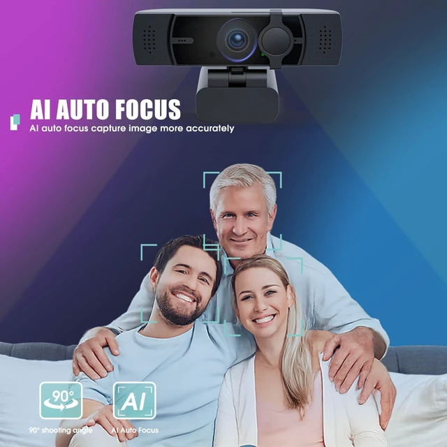 Alt view image 2 of 5 - QijiaView 4K Webcam for PC & Laptop - Ultral HD 4K, AI Autofocus, Support DZoom and ePTZ, Built-in Noise-Canceling Mics and Slidable Privacy Cover for Business Meetings, Conferencing & Video Calls