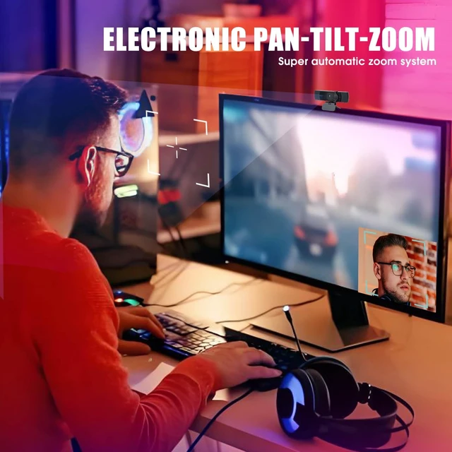 Alt view image 3 of 5 - QijiaView 4K Webcam for PC & Laptop - Ultral HD 4K, AI Autofocus, Support DZoom and ePTZ, Built-in Noise-Canceling Mics and Slidable Privacy Cover for Business Meetings, Conferencing & Video Calls