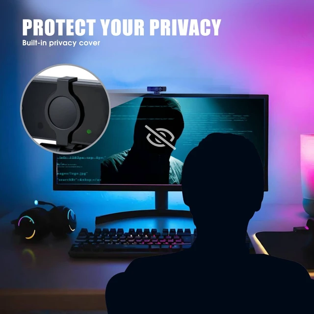 Alt view image 5 of 5 - QijiaView 4K Webcam for PC & Laptop - Ultral HD 4K, AI Autofocus, Support DZoom and ePTZ, Built-in Noise-Canceling Mics and Slidable Privacy Cover for Business Meetings, Conferencing & Video Calls