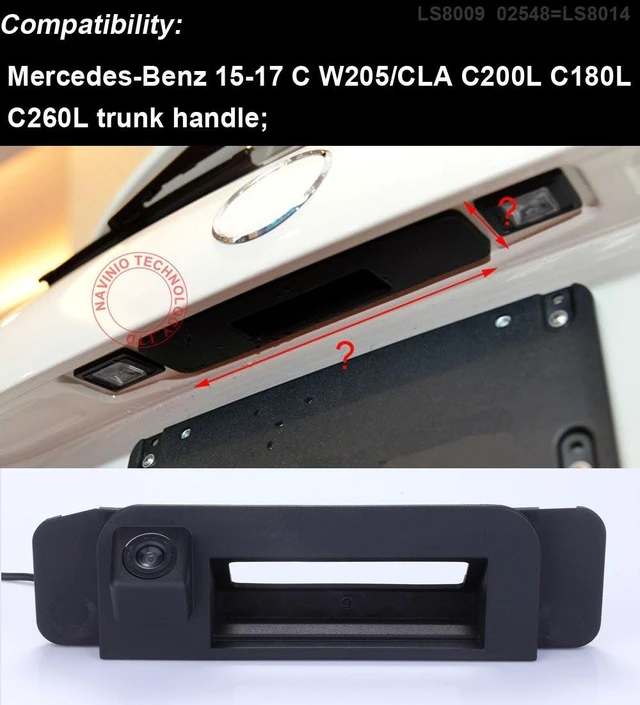 Alt view image 4 of 5 - Car Reversing System Parking Assistance -Waterproof Trunk Handle Reversing Camera, for Mercedes-Benz 15-17 C W205/CLA C200L C180L C260L/B200/GLA200/E300L/200L/260/200 Sports Version