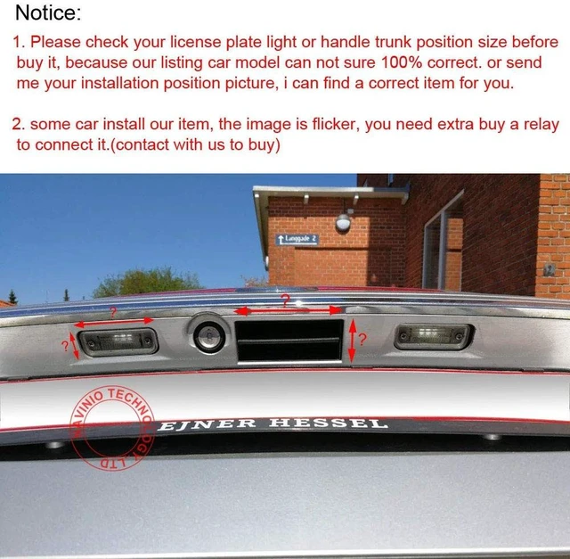 Alt view image 5 of 5 - Car Reversing System Parking Assistance -Waterproof Trunk Handle Reversing Camera, for Mercedes-Benz 15-17 C W205/CLA C200L C180L C260L/B200/GLA200/E300L/200L/260/200 Sports Version