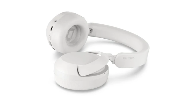 Alt view image 3 of 5 - Philips TAH6000 Wireless Over-Ear Bluetooth Headphones with Adaptive ANC, 80H Playtime (50H ANC), Dynamic Bass - White