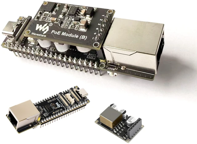 Main image of ESP32-P4 PoE Ethernet AI Development Board (with Header), Based On ESP32-P4, with PoE Module, P oE or USB Type-C Power Supply, AI Speech Interaction, with ETH, MIPI-CSI/DSI, GPIO, Microphone, etc.