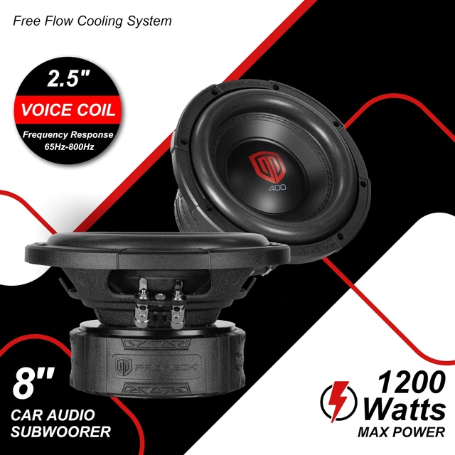 Alt view image 2 of 5 - PRORECK Audio 408-D2 8" Dual 2 Impedance, Max Power 1200W Max Power Loud Car subwoofer (Pair)